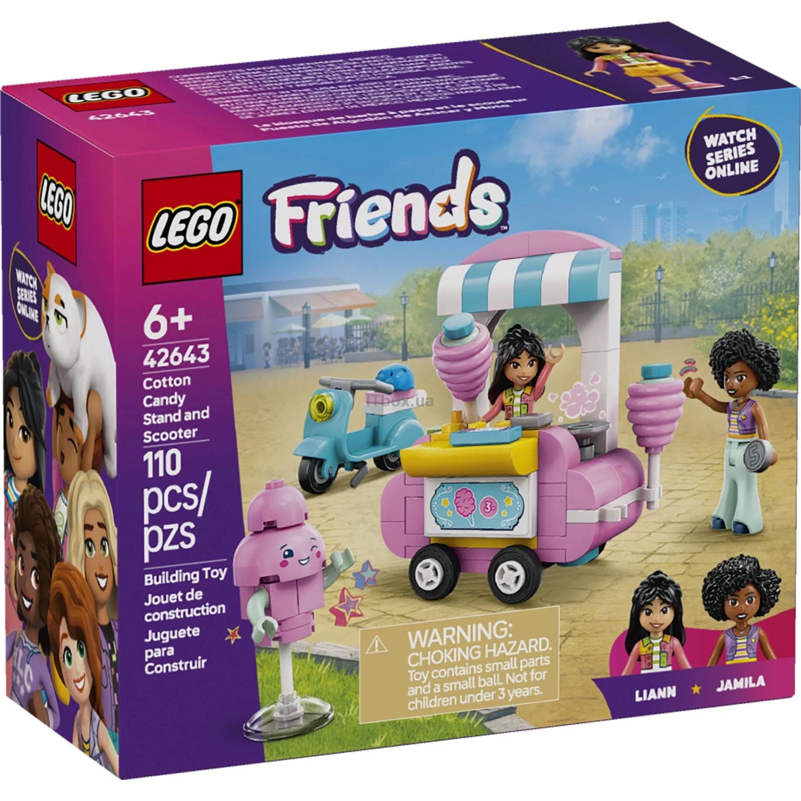 Конструктор Lego Friends Ятка со сладкой ватой и скутер 110дет 42643 Конструктор Lego Friends Ятка со сладкой ватой и скутер 110дет 42643