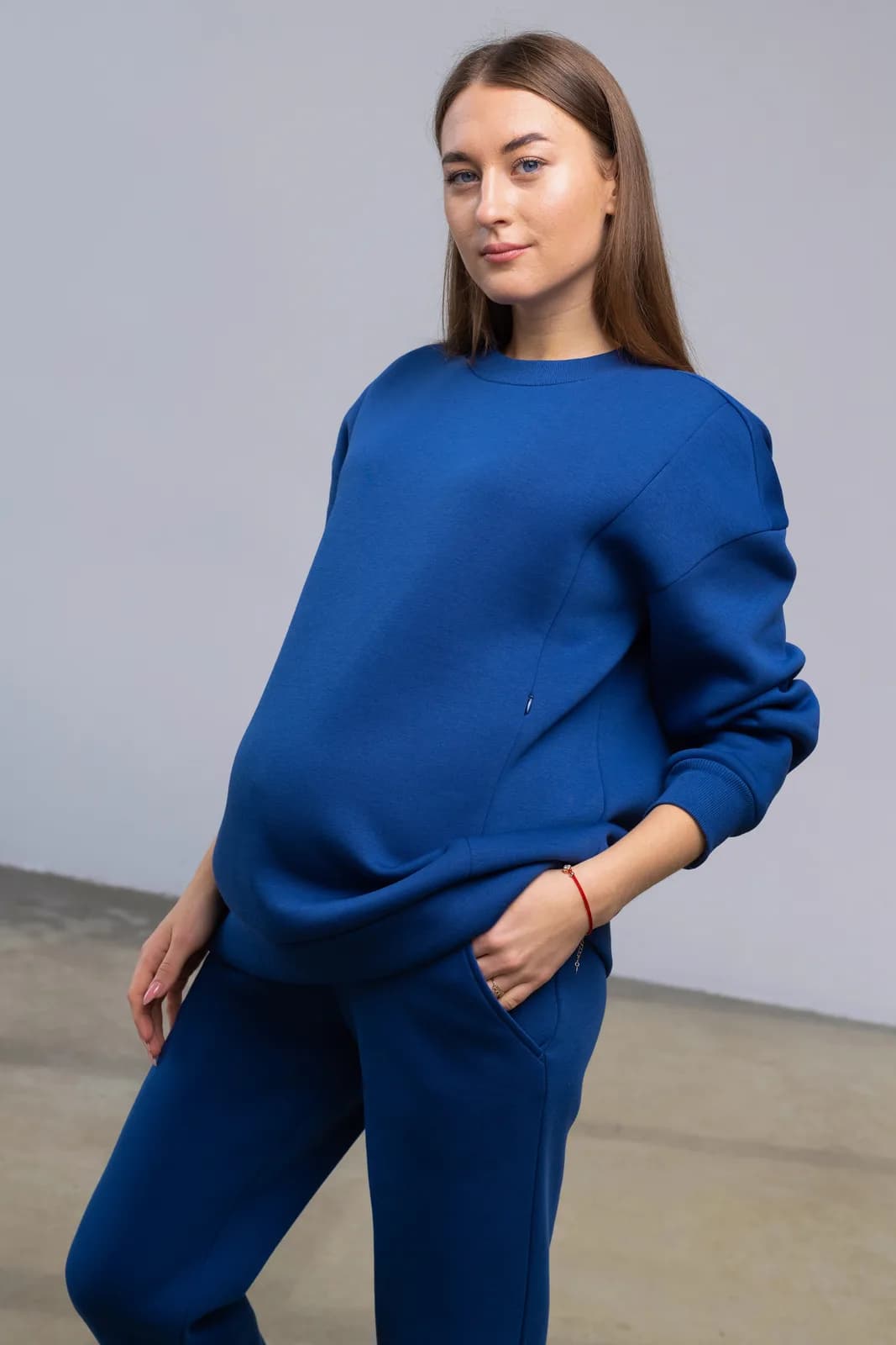 Костюм спортивный для беременных и кормления (толстовка+штаны) S-XL Юла мама VIENO ST-42.011 -синий фото 6 Костюм спортивный для беременных и кормления (толстовка+штаны) S-XL Юла мама VIENO ST-42.011 -синий фото 6