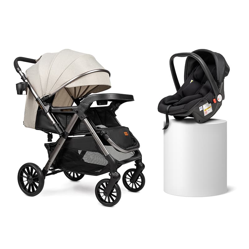 Коляска прогулочная + автокресло Ninos Maxi 2 Light Grey, Graphite NM2025CSLB