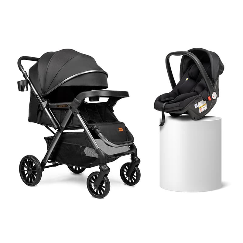 Коляска прогулочная + автокресло Ninos Maxi 2 Black, Graphite NM2025CSBB