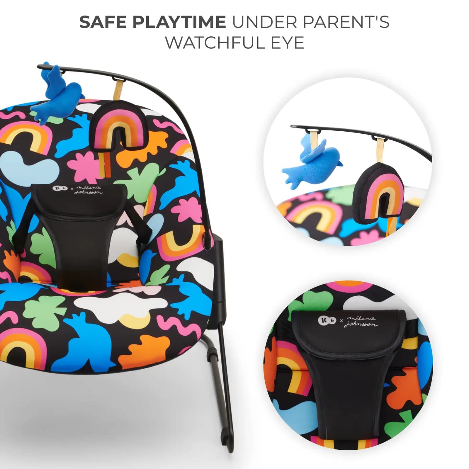Шезлонг-гойдалка Kinderkraft Calmee KBCALM00HAP0000 Happy Shapes фото 3 Шезлонг-гойдалка Kinderkraft Calmee KBCALM00HAP0000 Happy Shapes фото 3
