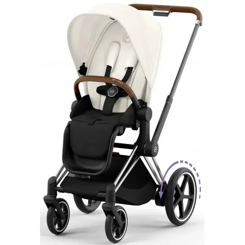 Коляска універсальна 2в1 Cybex e-Priam Off White/Chrome Brown 520020102OW/3 фото 2