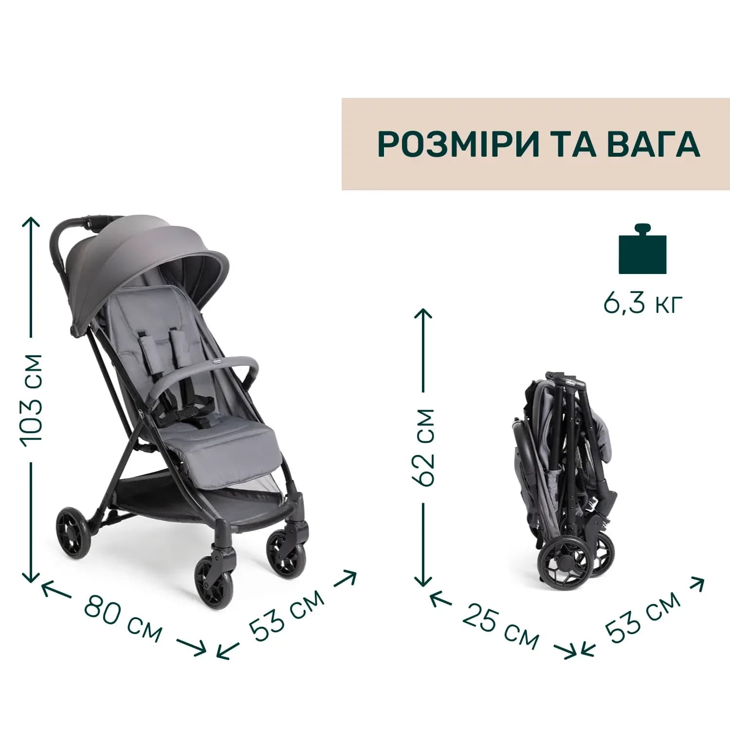 Коляска прогулочная Chicco Urbino Stroller 87138.26 фото 4