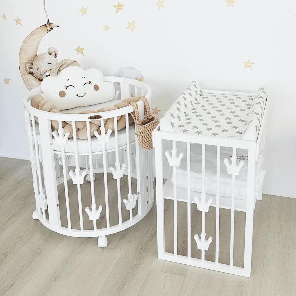 Кровать-трансформер Royal Sleep Twinki 7в1 Crowns 3105 серая фото 2 Кровать-трансформер Royal Sleep Twinki 7в1 Crowns 3105 серая фото 2