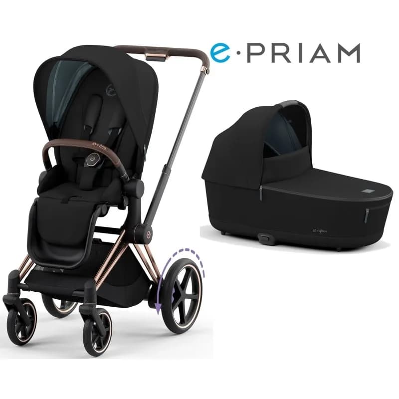 Коляска универсальная 2в1 Cybex e-Priam Sepia Black/Rosegold 520020102SB/4 фото 2