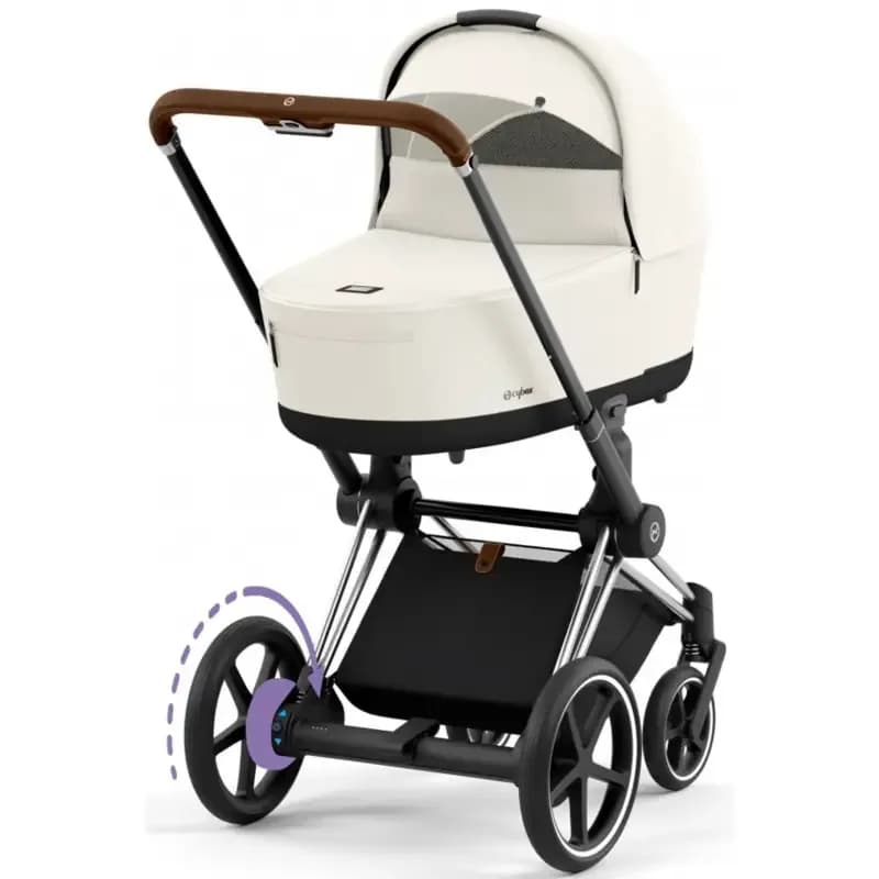 Коляска універсальна 2в1 Cybex e-Priam Off White/Chrome Brown 520020102OW/3 фото 3