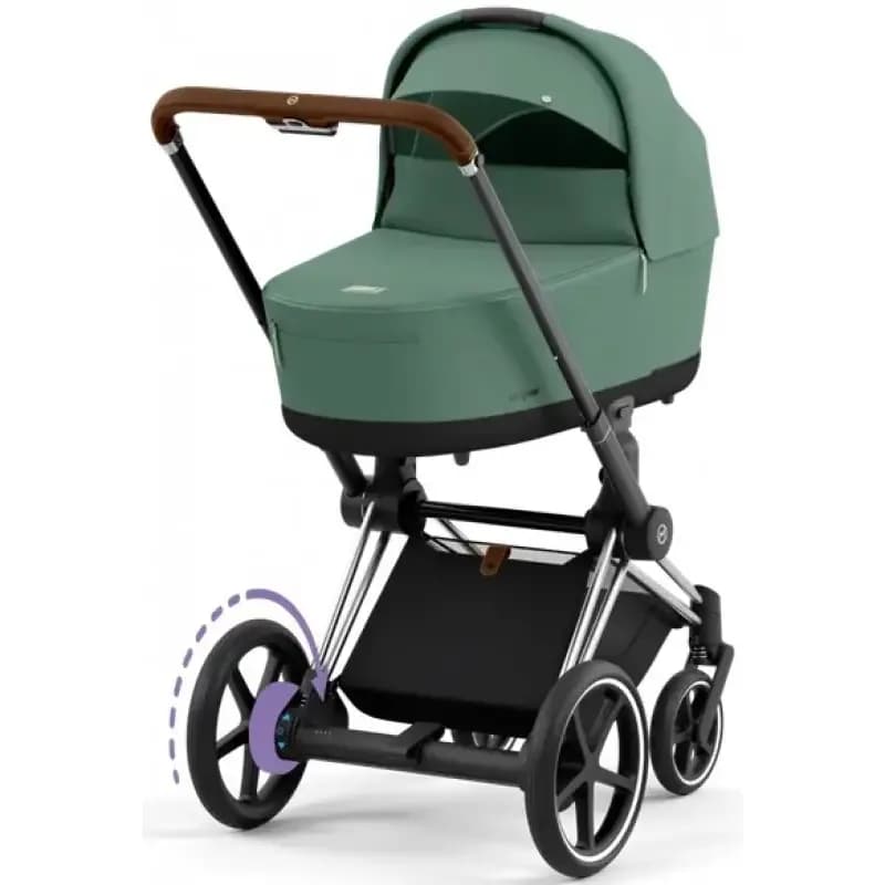 Коляска универсальная 2в1 Cybex e-Priam Leaf Green/Chrome Brown 520020102LG/3 фото 3 Коляска универсальная 2в1 Cybex e-Priam Leaf Green/Chrome Brown 520020102LG/3 фото 3