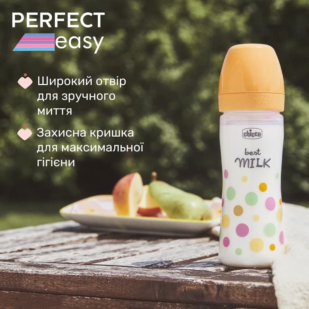 Пляшечка пластикова Chicco Perfect Easy 250мл, соска силіконова, середній потік 0+ 20243.10 фото 3 Пляшечка пластикова Chicco Perfect Easy 250мл, соска силіконова, середній потік 0+ 20243.10 фото 3