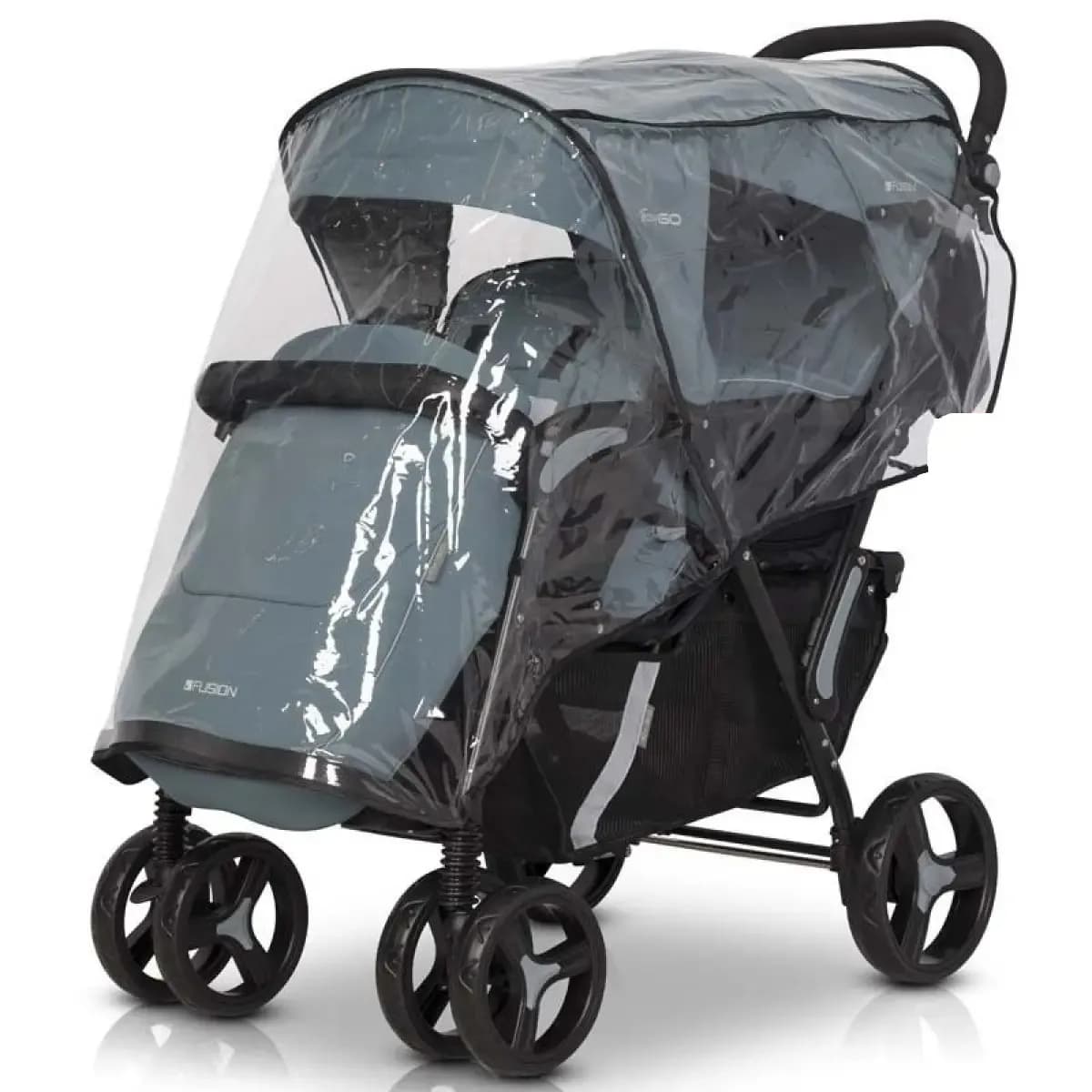 Коляска для двойни EasyGo Fusion Duo 2021 Mineral 9023-EGFD20-04 фото 2 Коляска для двойни EasyGo Fusion Duo 2021 Mineral 9023-EGFD20-04 фото 2