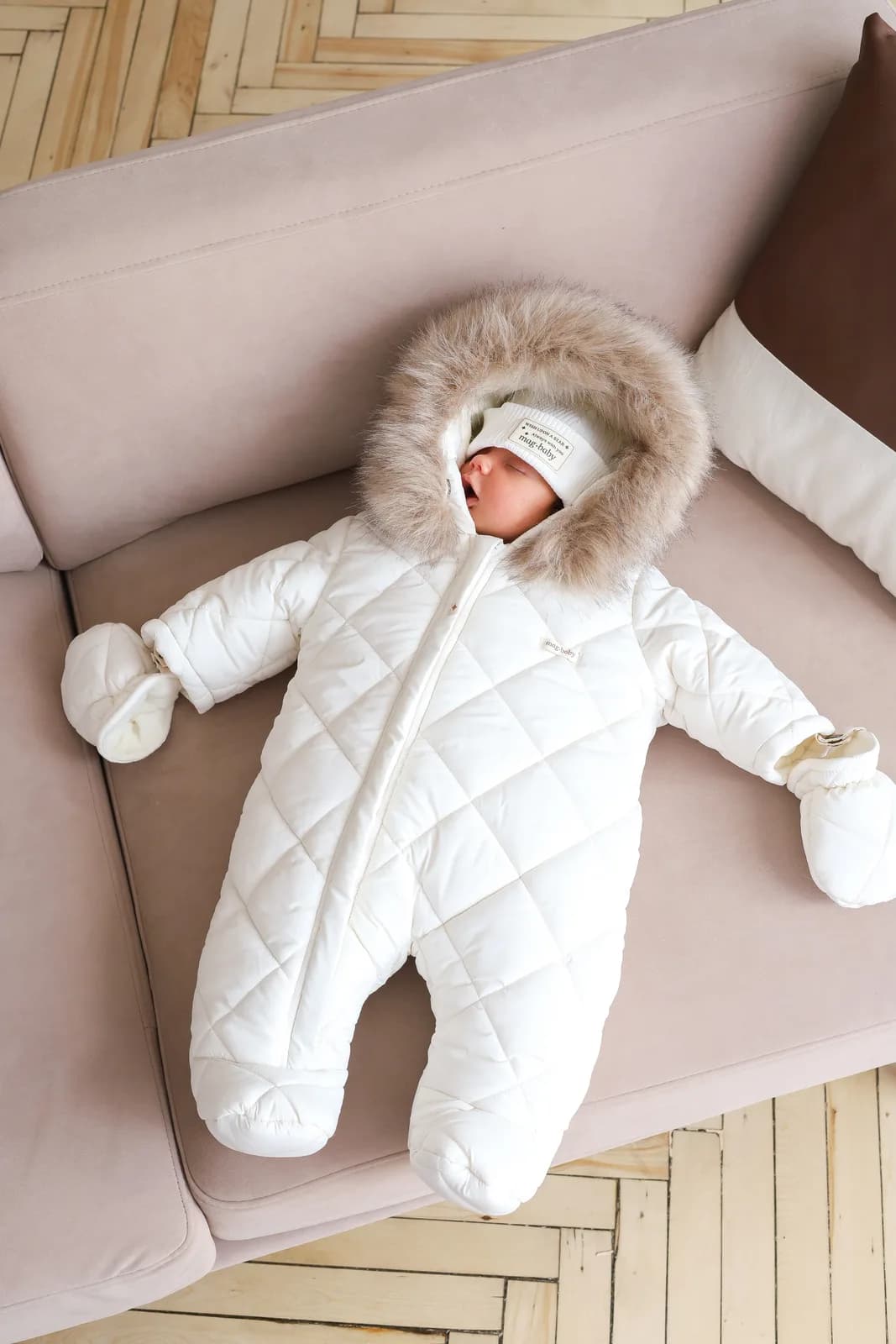 Комбінезон для новонароджених "Pooh" Magbaby 103392 -молочний фото 4