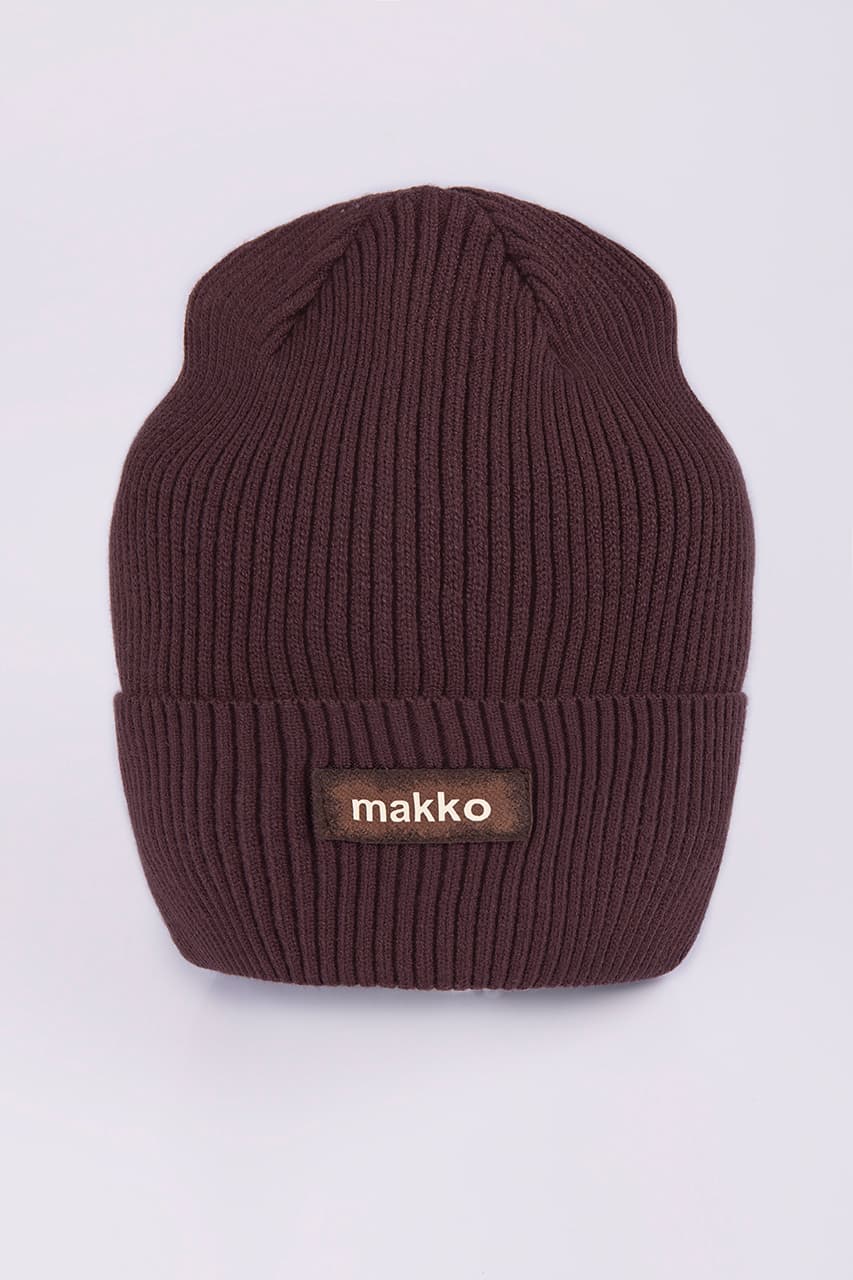 Шапка одинарна в`язка Makko В8825 коричневий Шапка одинарна в`язка Makko В8825 коричневий