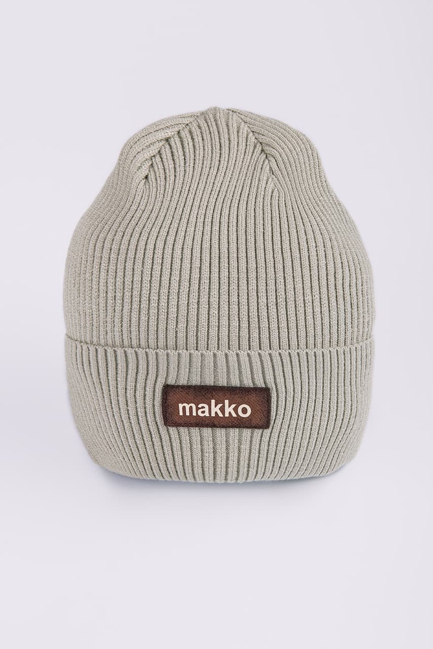 Шапка одинарная вязка Makko В8825 темно-зеленый