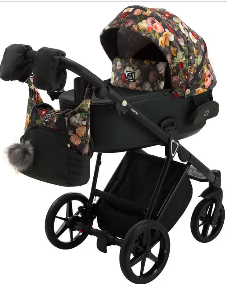 Коляска универсальная 2в1 ADAMEX Porto Flowers-6