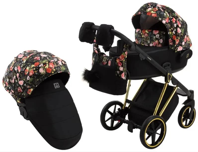 Коляска универсальная 2в1 Adamex Porto Special Edition Gold Flowers-1 625663 фото 5 Коляска универсальная 2в1 Adamex Porto Special Edition Gold Flowers-1 625663 фото 5