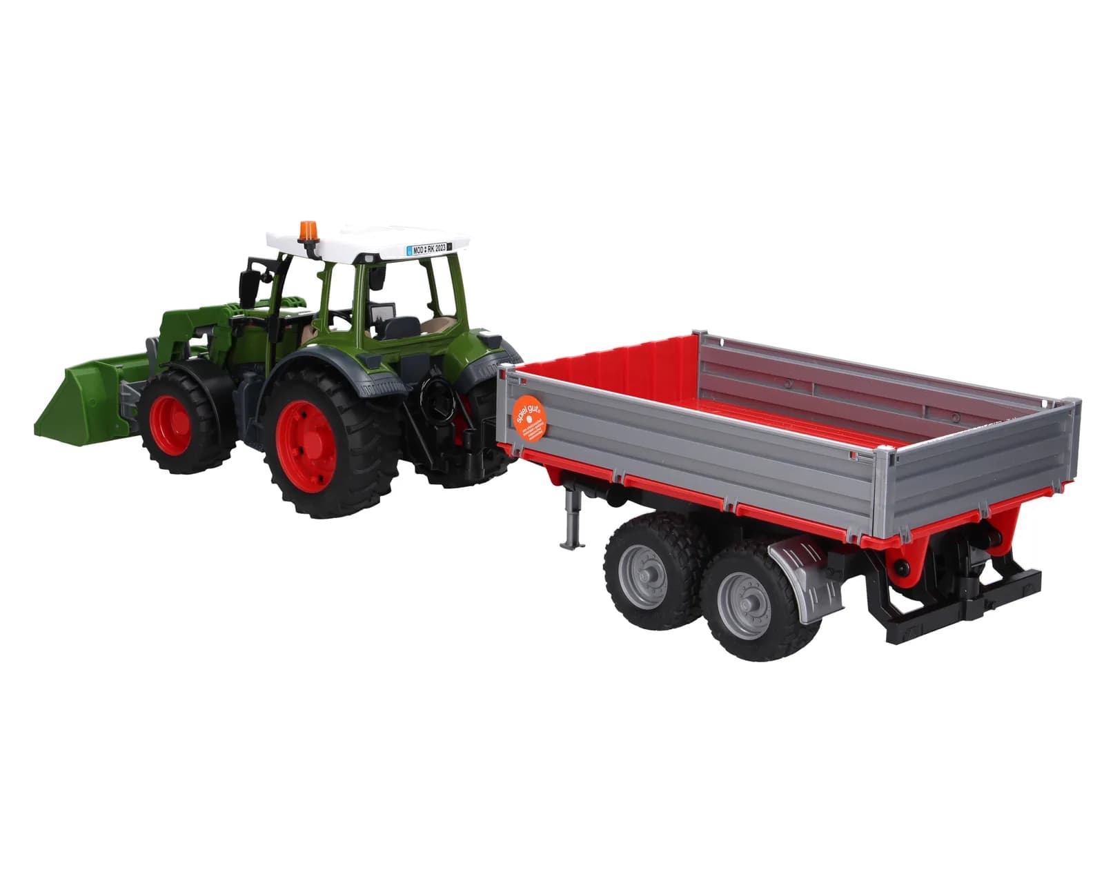 Трактор Fendt Vario 211 з фронтальним навантажувачем і причепом-самоскидом Bruder 02182 фото 2