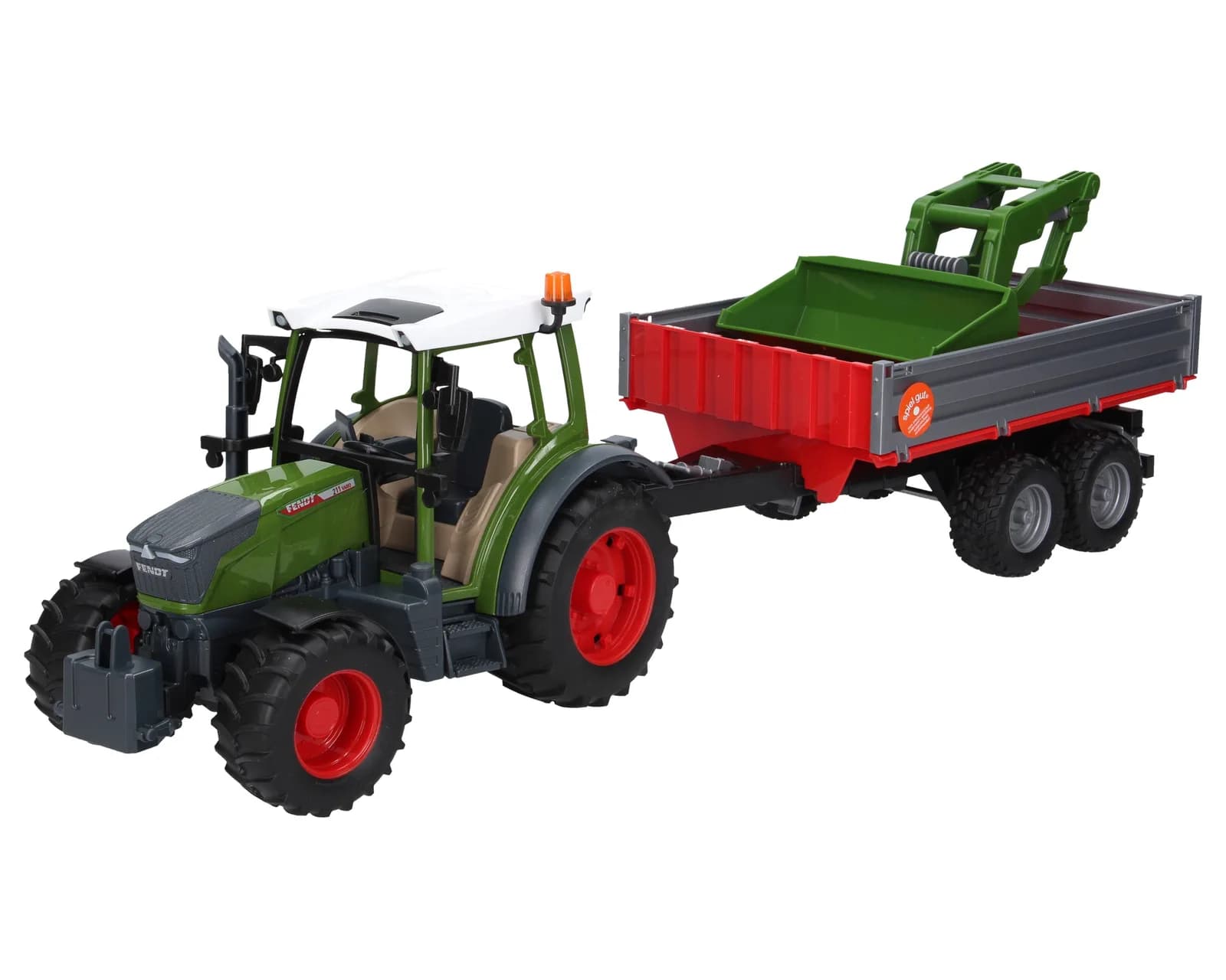 Трактор Fendt Vario 211 з фронтальним навантажувачем і причепом-самоскидом Bruder 02182 фото 4