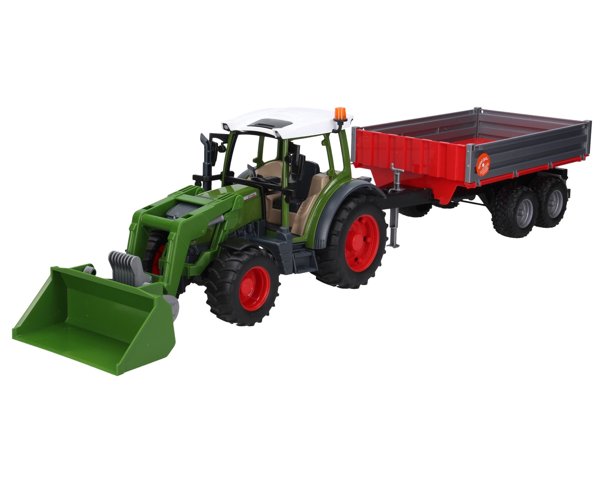 Трактор Fendt Vario 211 з фронтальним навантажувачем і причепом-самоскидом Bruder 02182 Трактор Fendt Vario 211 з фронтальним навантажувачем і причепом-самоскидом Bruder 02182