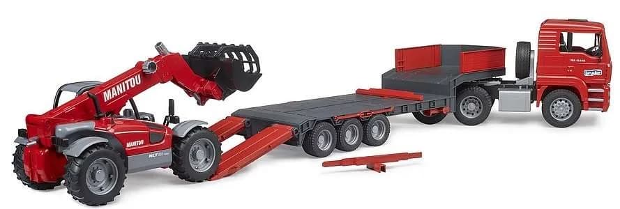 Тягач MAN TGA с прицепом и телескопический погрузчик Manitou MLT 633 Bruder 02774 фото 2