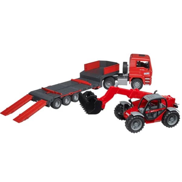 Тягач MAN TGA с прицепом и телескопический погрузчик Manitou MLT 633 Bruder 02774 фото 4