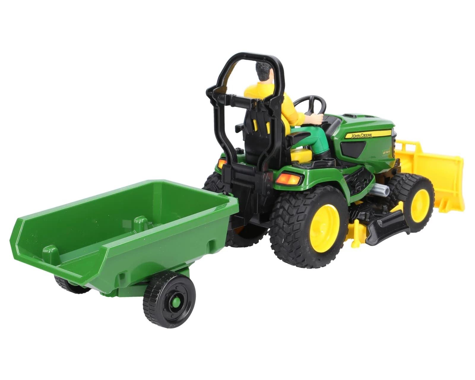 Садовий трактор John Deere з причіпом та фігуркою садівника Bruder 62104 фото 3