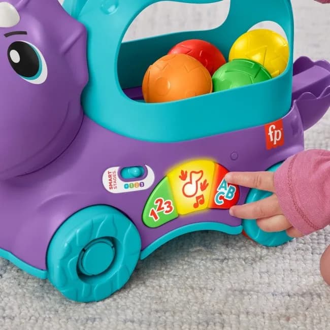 Каталка Fisher-price Веселий трицератопс HNR53 фото 6 Каталка Fisher-price Веселий трицератопс HNR53 фото 6