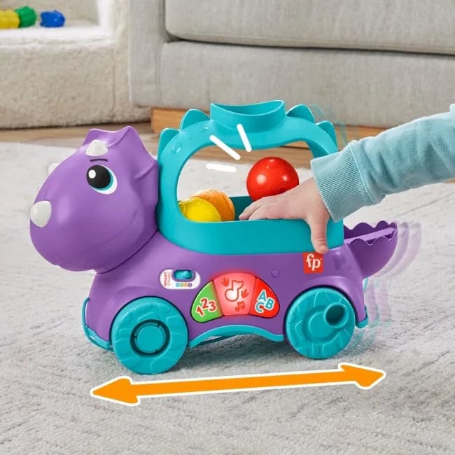 Каталка Fisher-price Веселий трицератопс HNR53 фото 5 Каталка Fisher-price Веселий трицератопс HNR53 фото 5