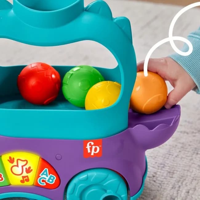 Каталка Fisher-price Веселий трицератопс HNR53 фото 4 Каталка Fisher-price Веселий трицератопс HNR53 фото 4