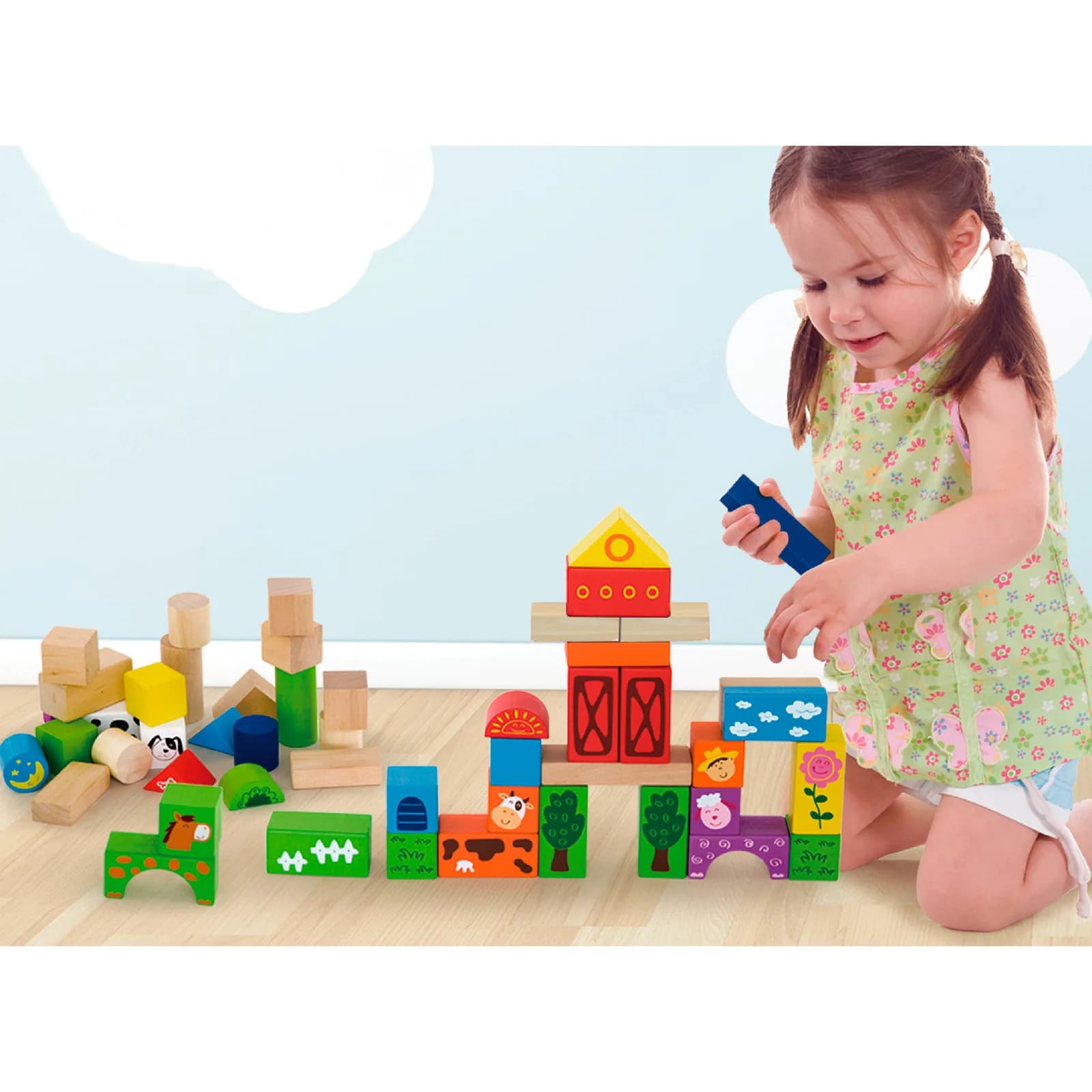 Кубики деревянные Viga Toys Ферма 50шт 50285 фото 2