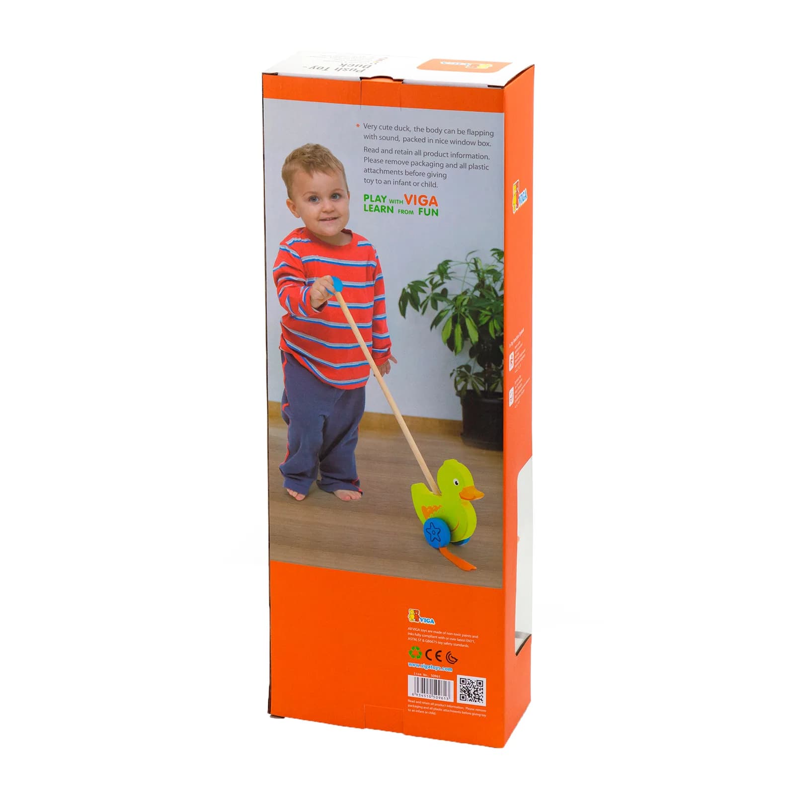 Каталка дерев'яна Viga Toys Утенок 50961 фото 4