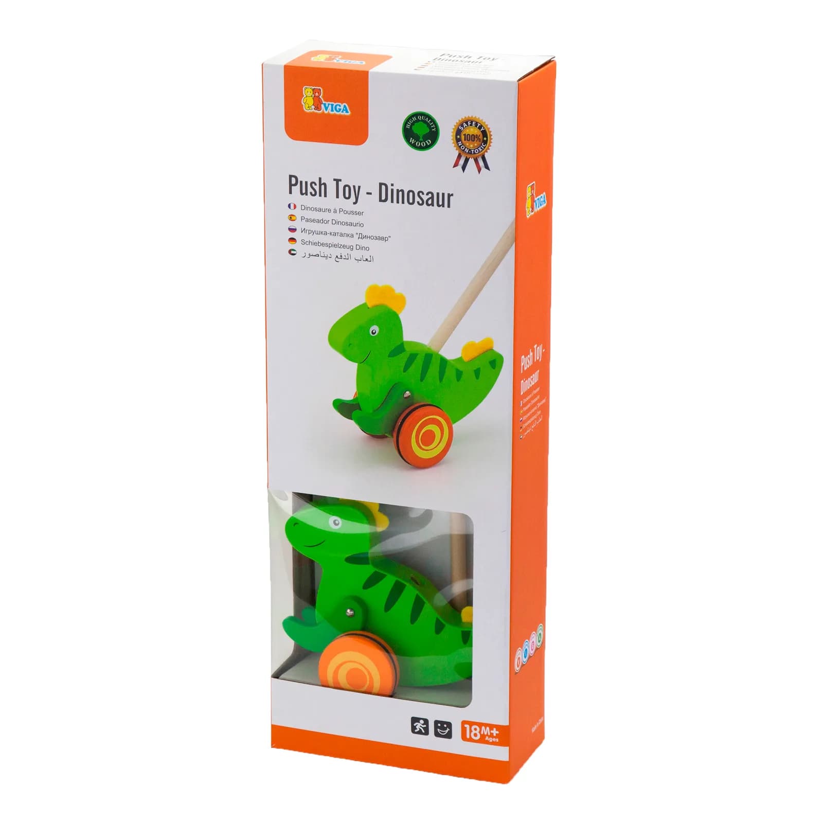 Каталка деревянная Viga Toys Динозавр 50963 фото 3 Каталка деревянная Viga Toys Динозавр 50963 фото 3