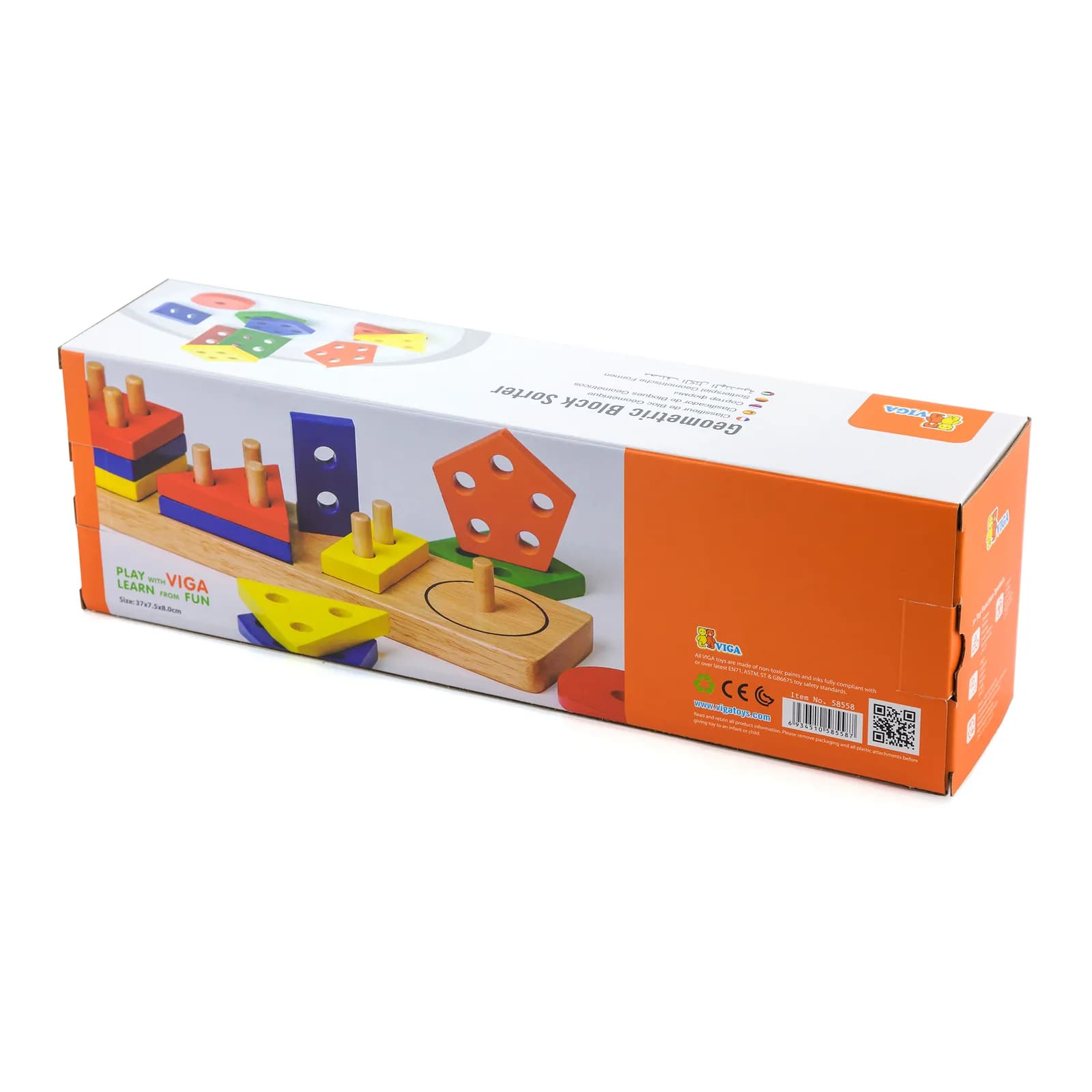 Сортер деревянный Viga Toys Геометрические фигуры 58558 фото 2