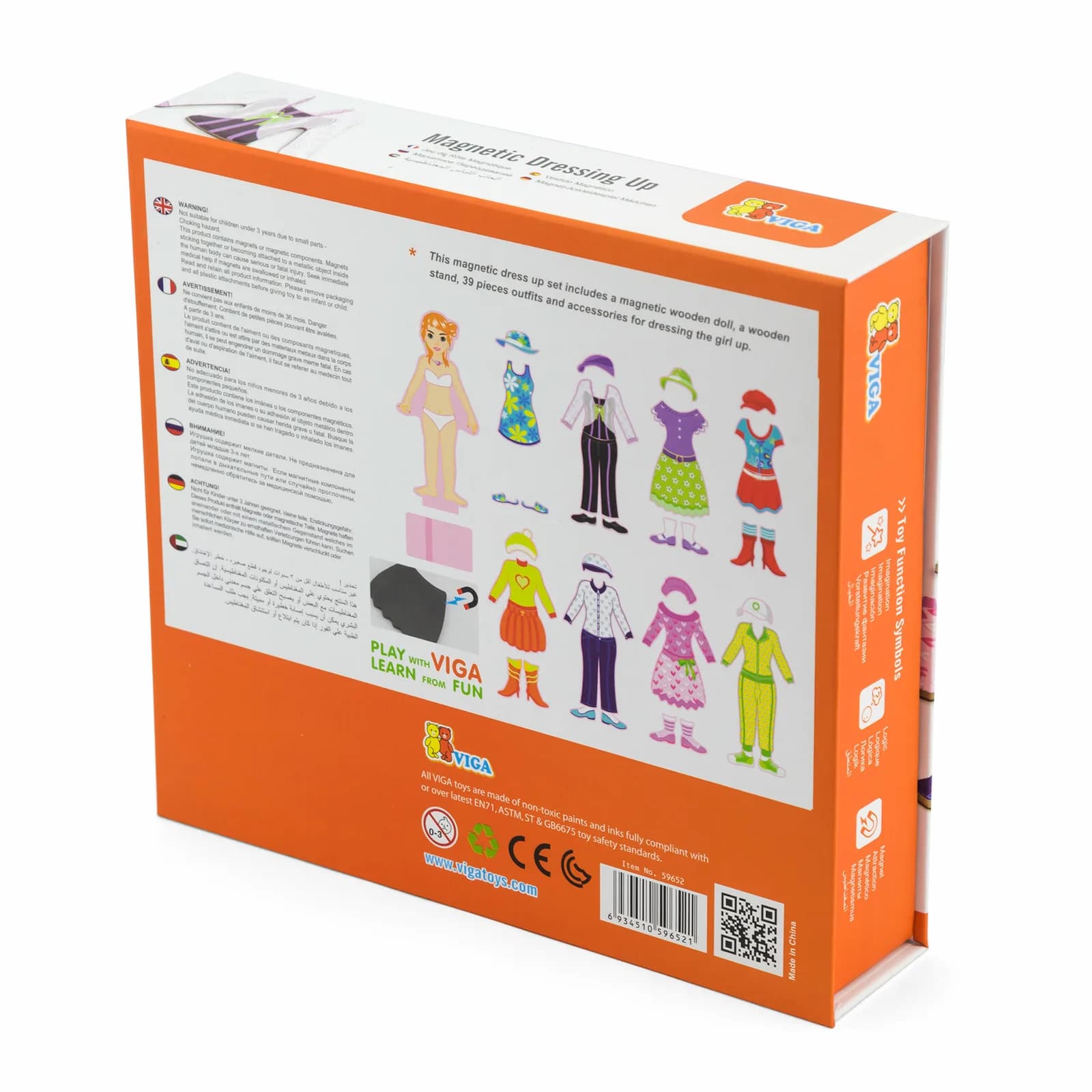 Одевайка магнитная Viga Toys Гардероб девочки 59652 фото 2 Одевайка магнитная Viga Toys Гардероб девочки 59652 фото 2