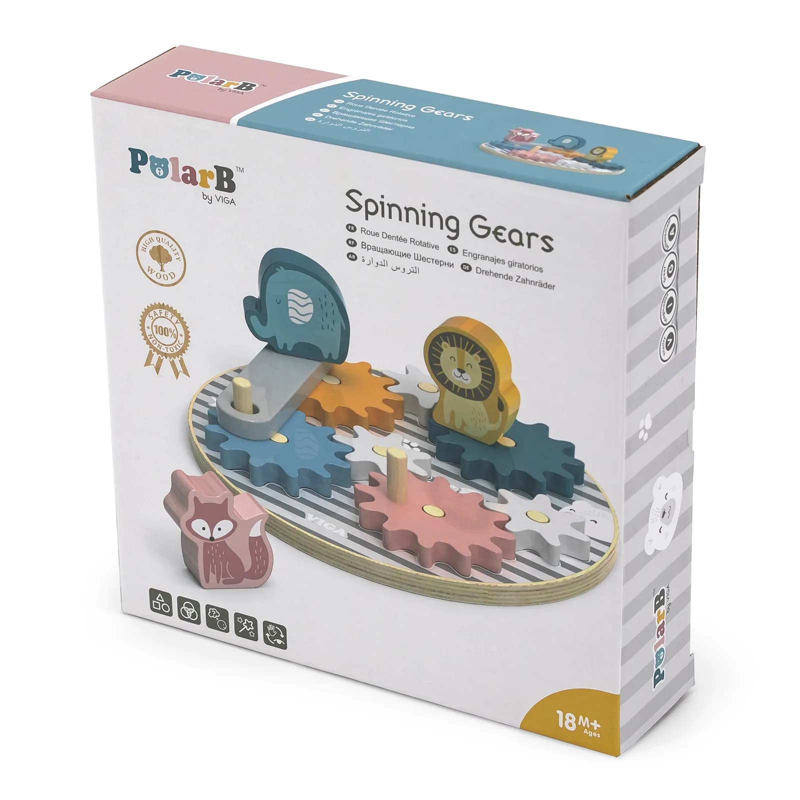 Іграшка розвиваюча Viga Toys Шестерні зі звірятами 44006 фото 7 Іграшка розвиваюча Viga Toys Шестерні зі звірятами 44006 фото 7