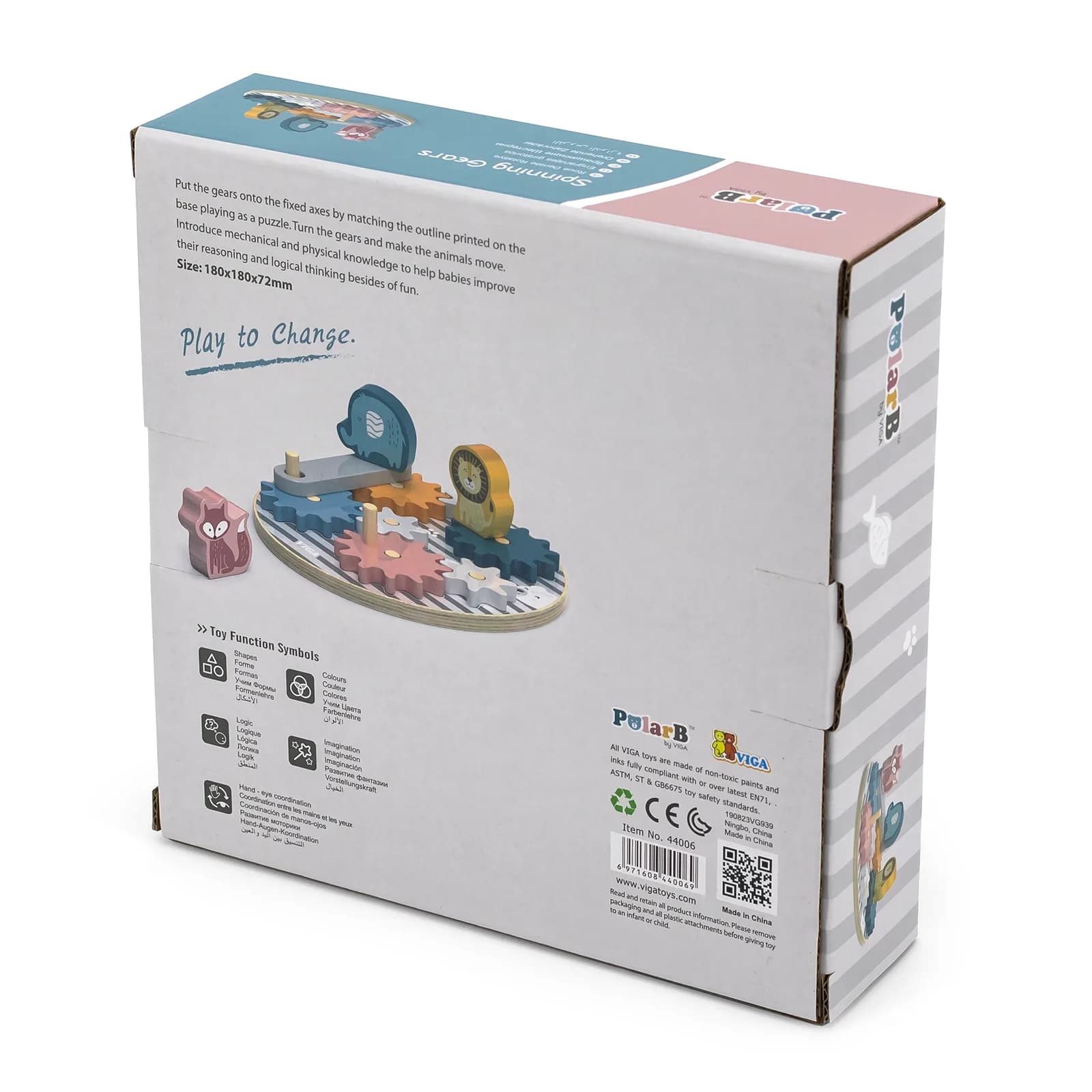 Іграшка розвиваюча Viga Toys Шестерні зі звірятами 44006 фото 5 Іграшка розвиваюча Viga Toys Шестерні зі звірятами 44006 фото 5