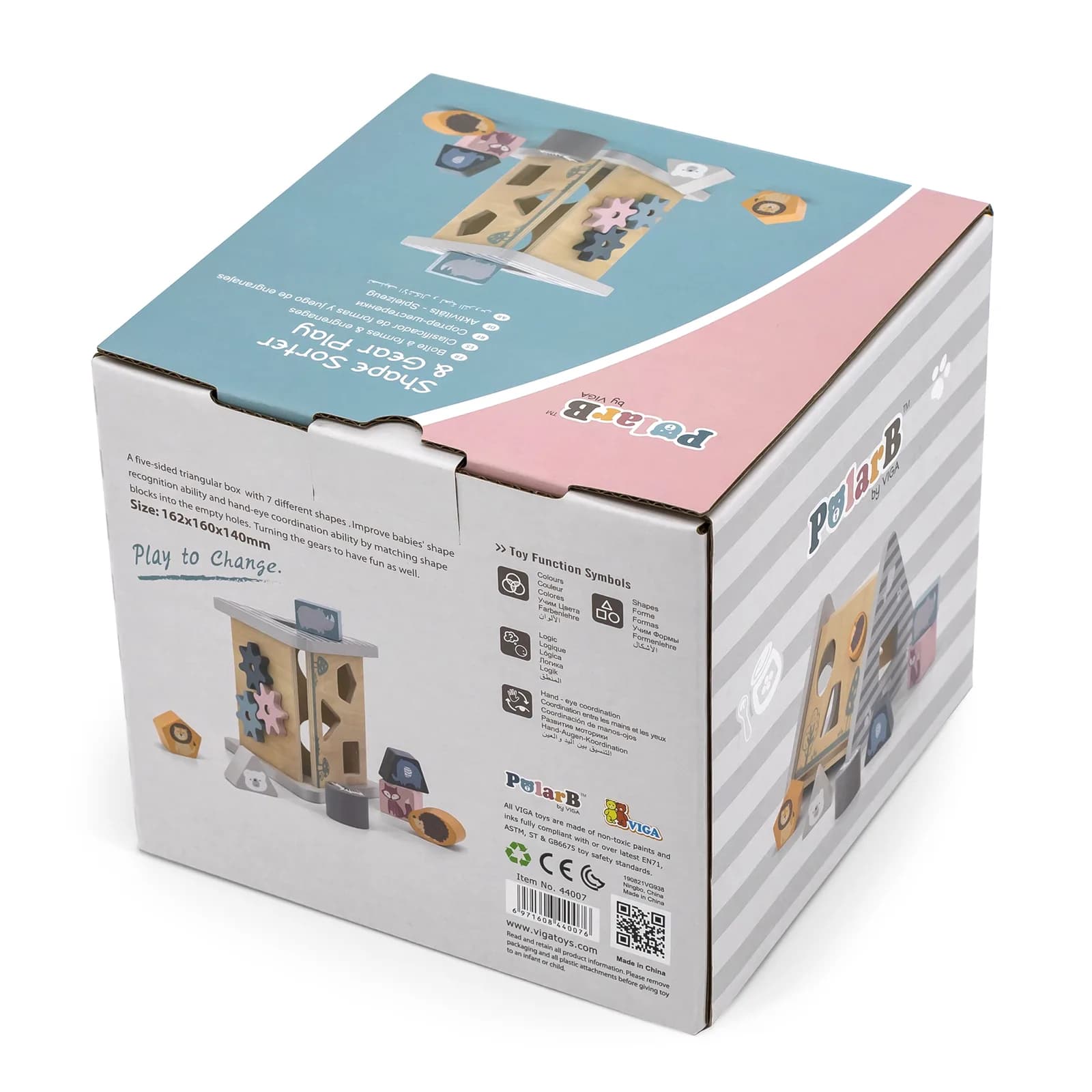 Сортер дерев'яний Viga Toys Розвиток 5в1 44007 фото 6 Сортер дерев'яний Viga Toys Розвиток 5в1 44007 фото 6