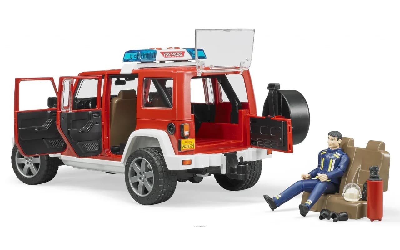 Пожарный джип Wrangler Unlimited Rubicon с фигуркой пожарника Bruder 02528 фото 4 Пожарный джип Wrangler Unlimited Rubicon с фигуркой пожарника Bruder 02528 фото 4