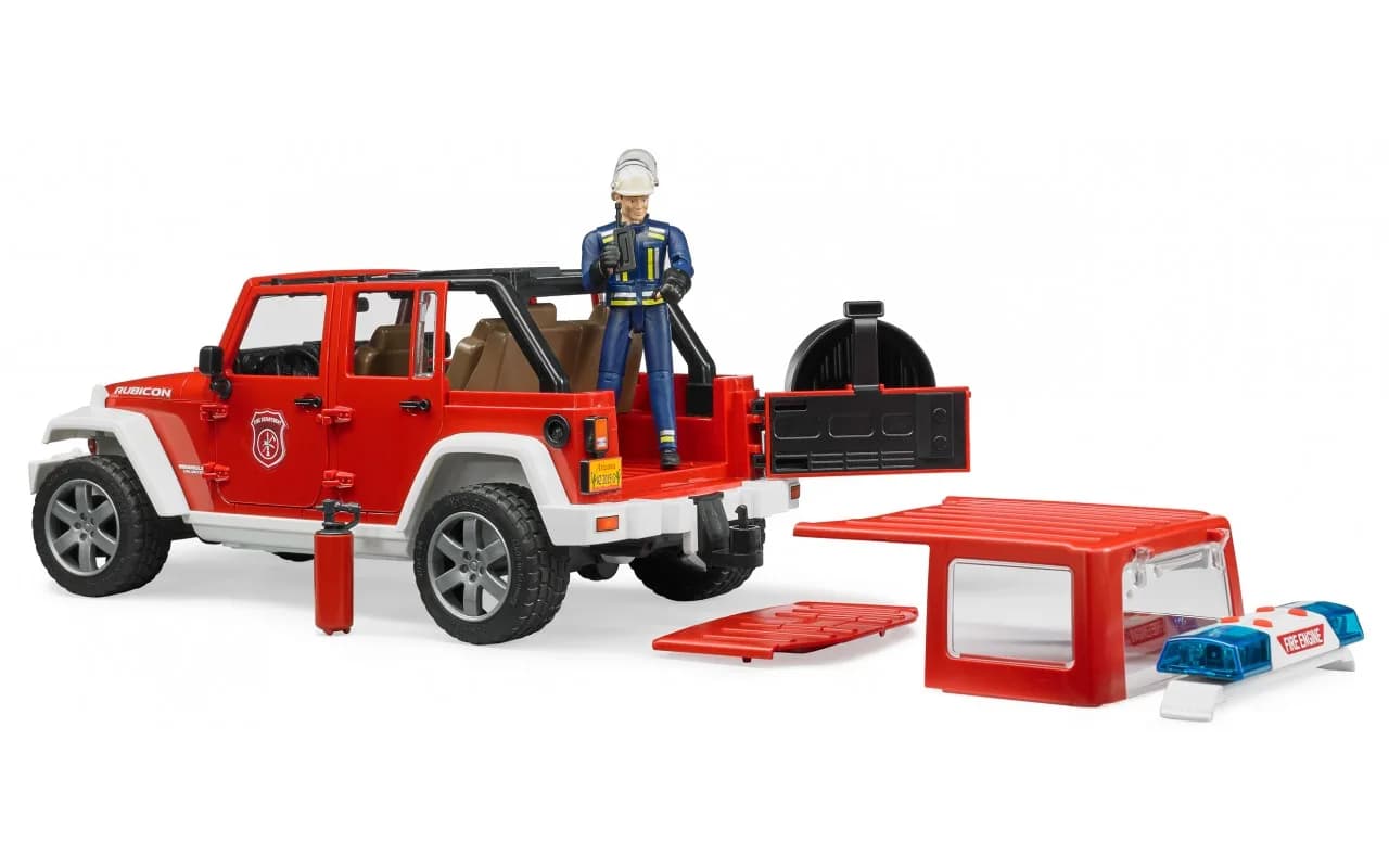 Пожарный джип Wrangler Unlimited Rubicon с фигуркой пожарника Bruder 02528 фото 7 Пожарный джип Wrangler Unlimited Rubicon с фигуркой пожарника Bruder 02528 фото 7
