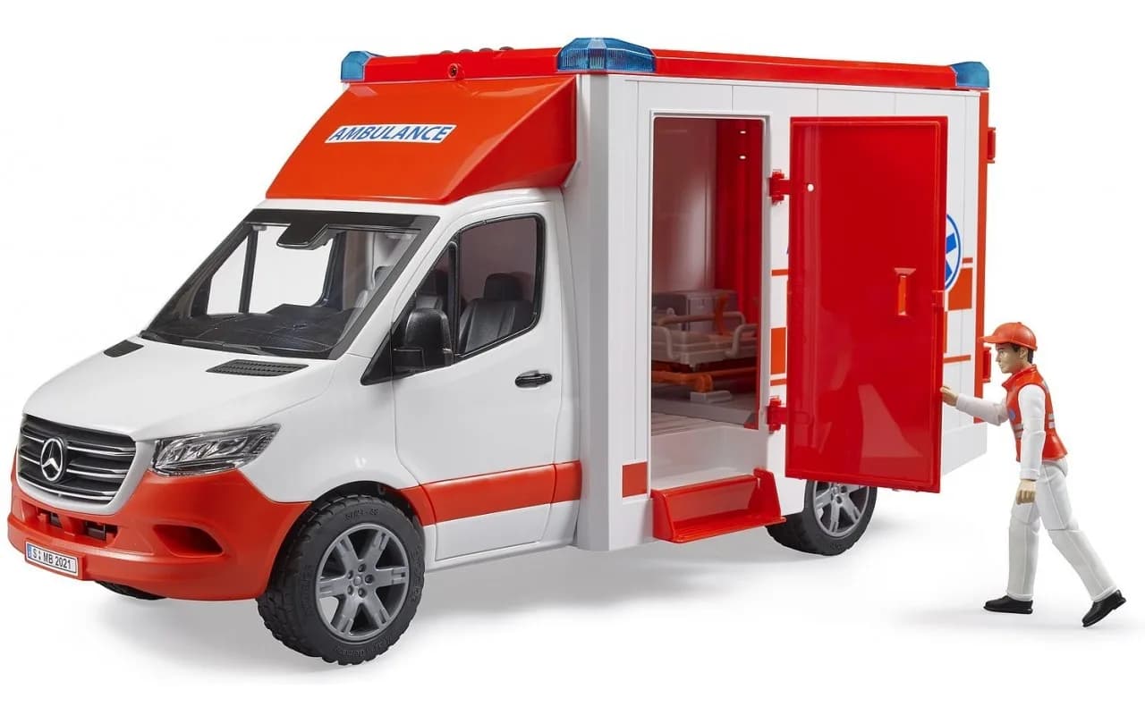 Автомобиль MB Sprinter скорая помощь с фигуркой Bruder 02676 фото 5 Автомобиль MB Sprinter скорая помощь с фигуркой Bruder 02676 фото 5