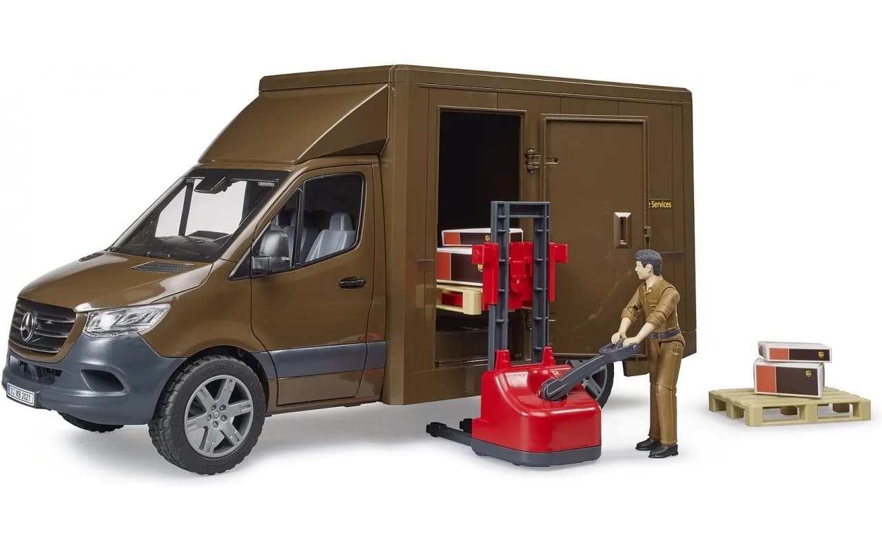 Автомобиль MB Sprinter курьер UPS с фигуркой и аксессуарами Bruder 02678 фото 4 Автомобиль MB Sprinter курьер UPS с фигуркой и аксессуарами Bruder 02678 фото 4