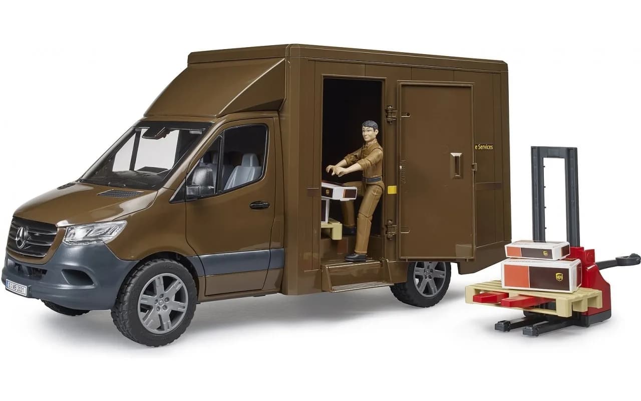 Автомобиль MB Sprinter курьер UPS с фигуркой и аксессуарами Bruder 02678 фото 3 Автомобиль MB Sprinter курьер UPS с фигуркой и аксессуарами Bruder 02678 фото 3