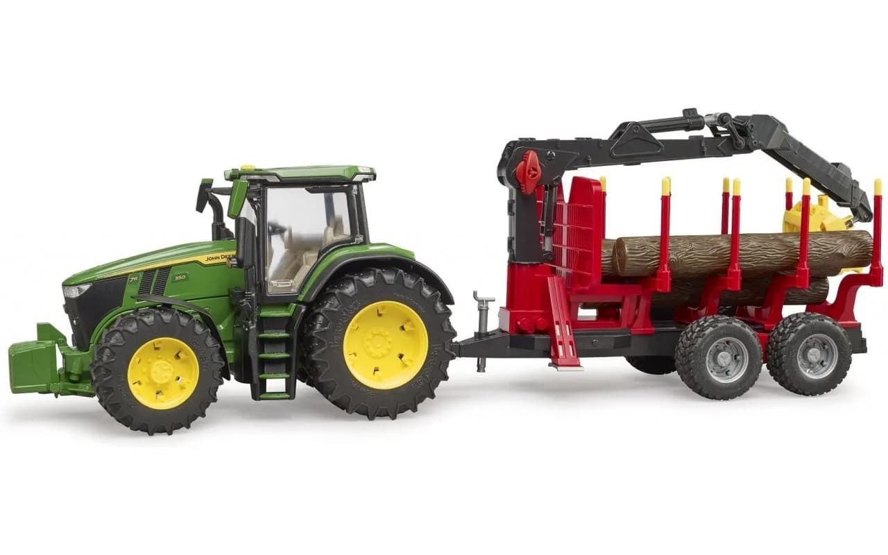 Трактор John Deere с прицепом и манипулятором Bruder 03154 фото 4 Трактор John Deere с прицепом и манипулятором Bruder 03154 фото 4