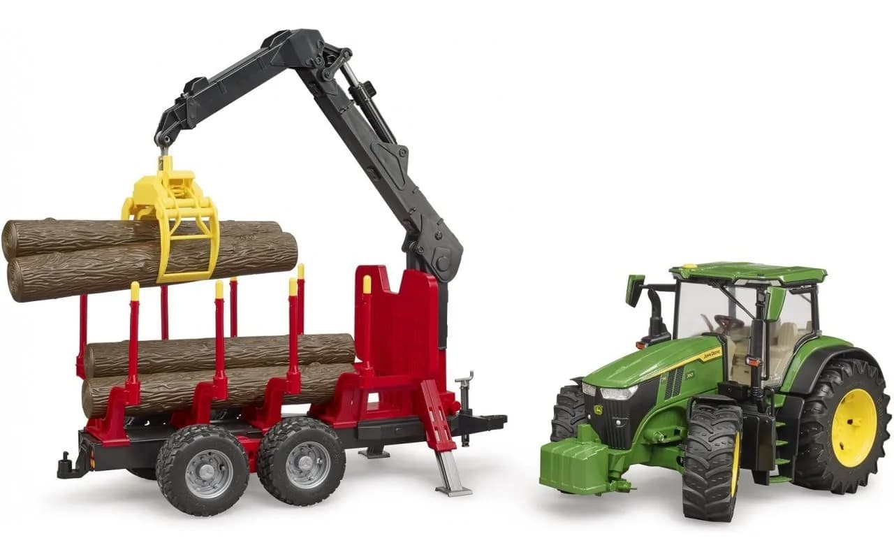Трактор John Deere с прицепом и манипулятором Bruder 03154 фото 2 Трактор John Deere с прицепом и манипулятором Bruder 03154 фото 2