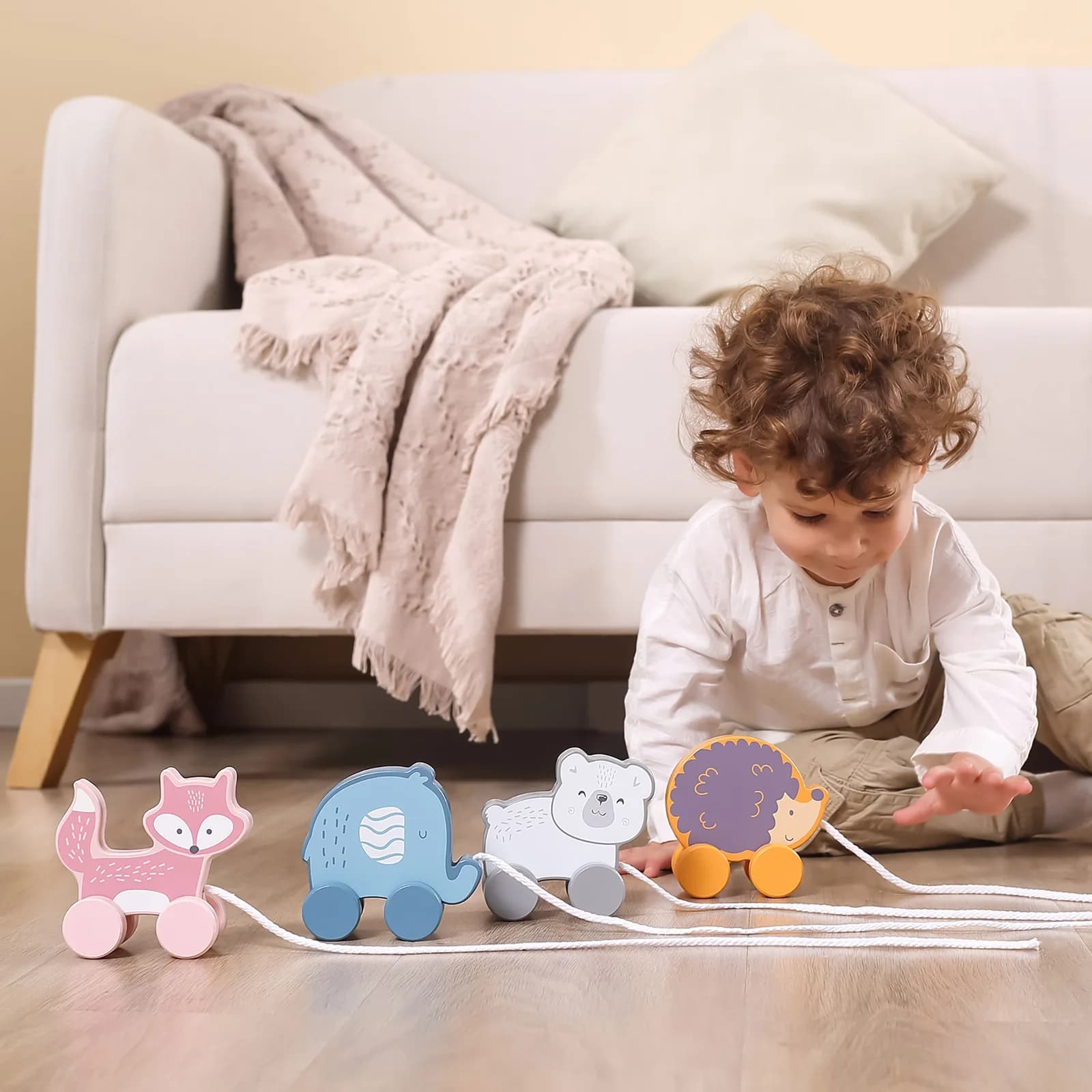 Каталка дерев'яна Viga Toys Білий ведмідь 44001 фото 6