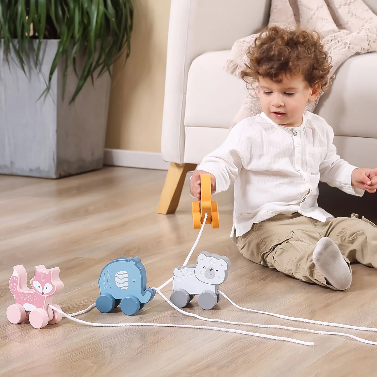 Каталка дерев'яна Viga Toys Білий ведмідь 44001 фото 5