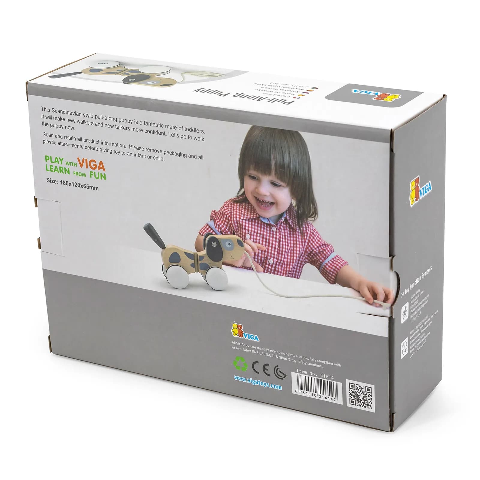 Каталка дерев'яна Viga Toys Цуценя 51614 фото 3 Каталка дерев'яна Viga Toys Цуценя 51614 фото 3