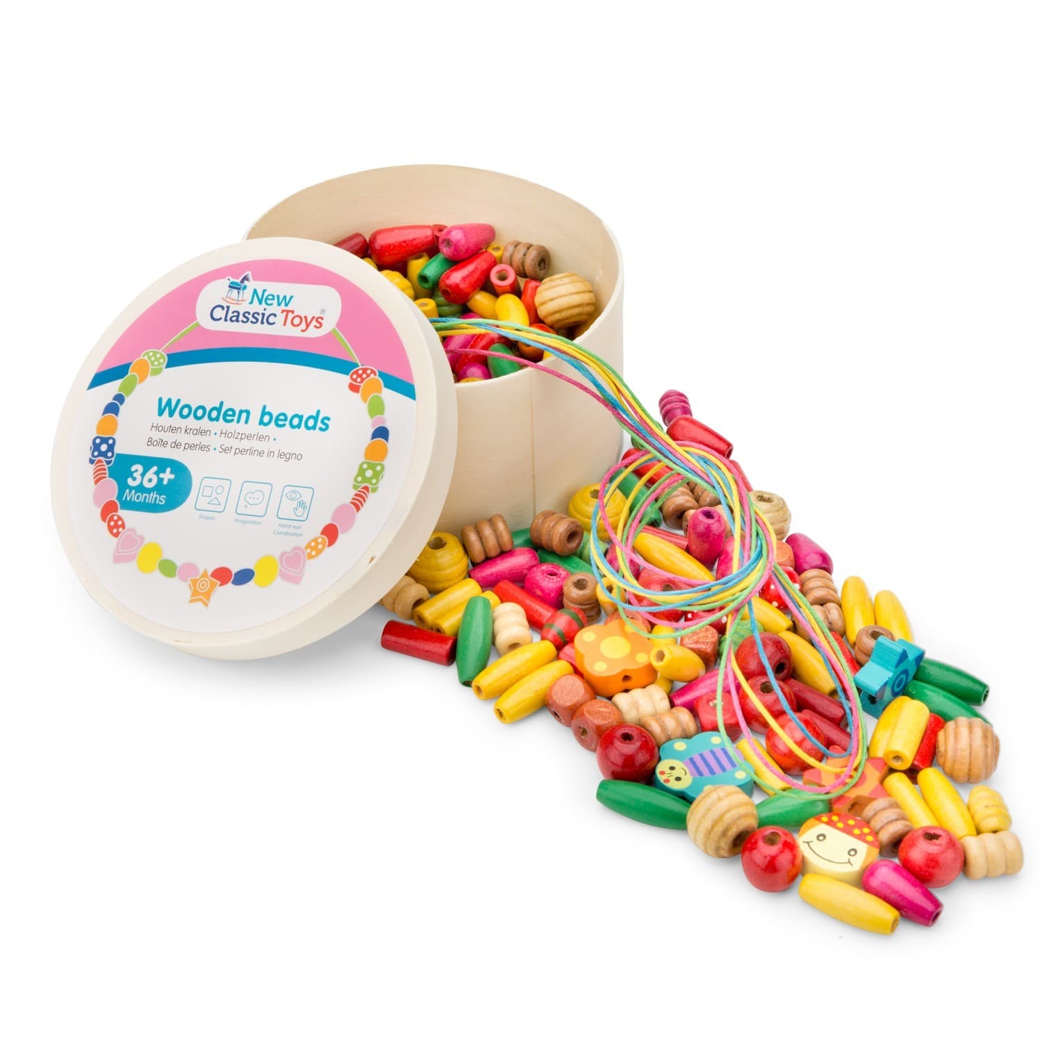 Набор для творчества New Classic Toys Деревянные бусинки 10570
