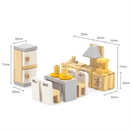 Меблі для ляльок дерев'яні Viga Toys Кухня та їдальня 44038 фото 4 Меблі для ляльок дерев'яні Viga Toys Кухня та їдальня 44038 фото 4