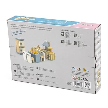 Меблі для ляльок дерев'яні Viga Toys Кухня та їдальня 44038 фото 2 Меблі для ляльок дерев'яні Viga Toys Кухня та їдальня 44038 фото 2