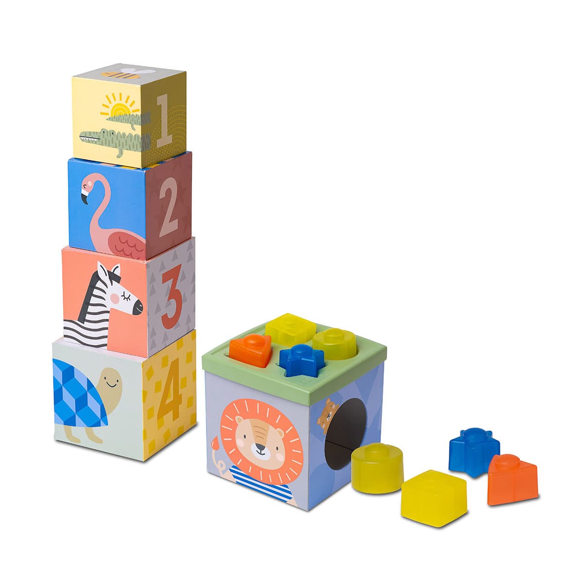 Сортер-пирамидка Taf toys Саванна Кубики Африка 12725 Сортер-пирамидка Taf toys Саванна Кубики Африка 12725