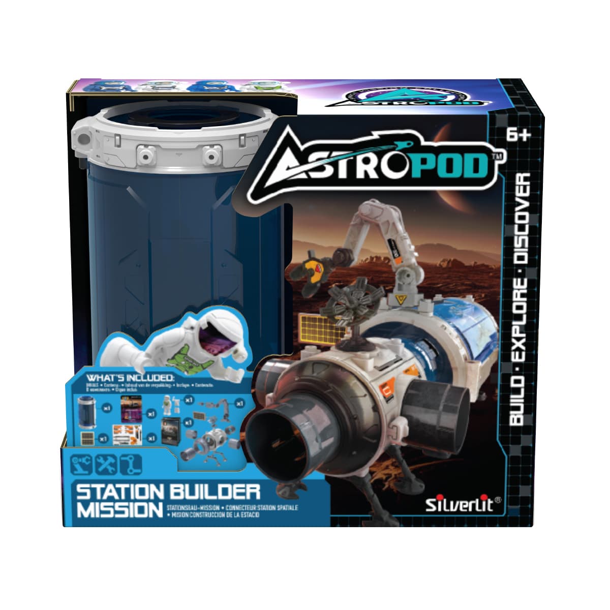Набор игровой Silverlit Astropod Миссия Построй модульную космическую станцию 80336 Набор игровой Silverlit Astropod Миссия Построй модульную космическую станцию 80336